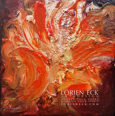 image of fire 1 mixed media painting from the Element Collection by lorien eck